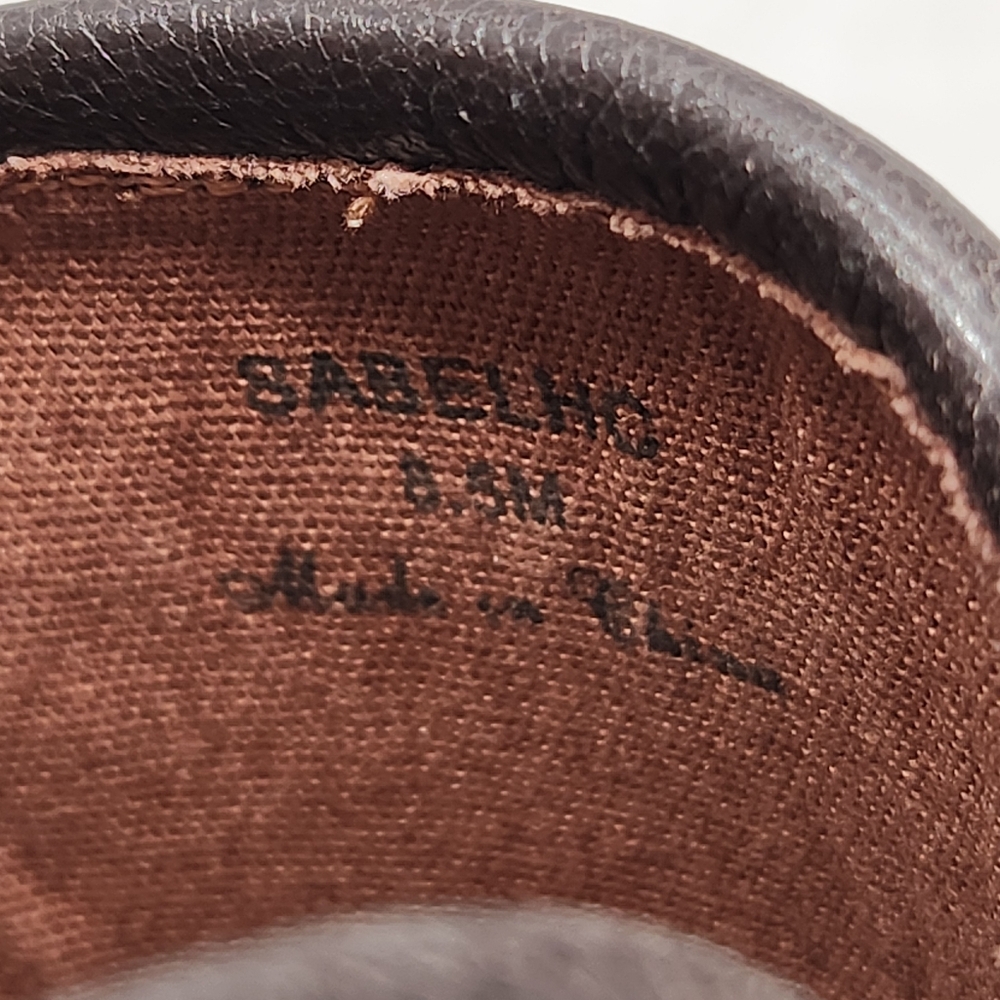 Donald Pliner Mules 8.5 Brown White Cow Hair Calf Leather Sabel Comfort New $200 - Picture 14 of 16